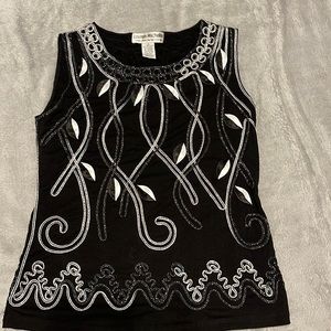 Lauren Michelle Black and White Sleeveless Top